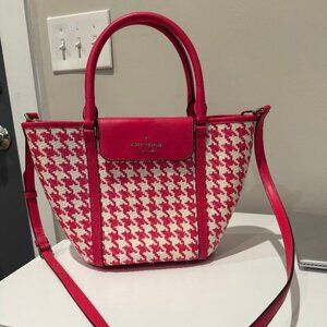 Kate Spade Hayden Small Tote – Pink Houndstooth